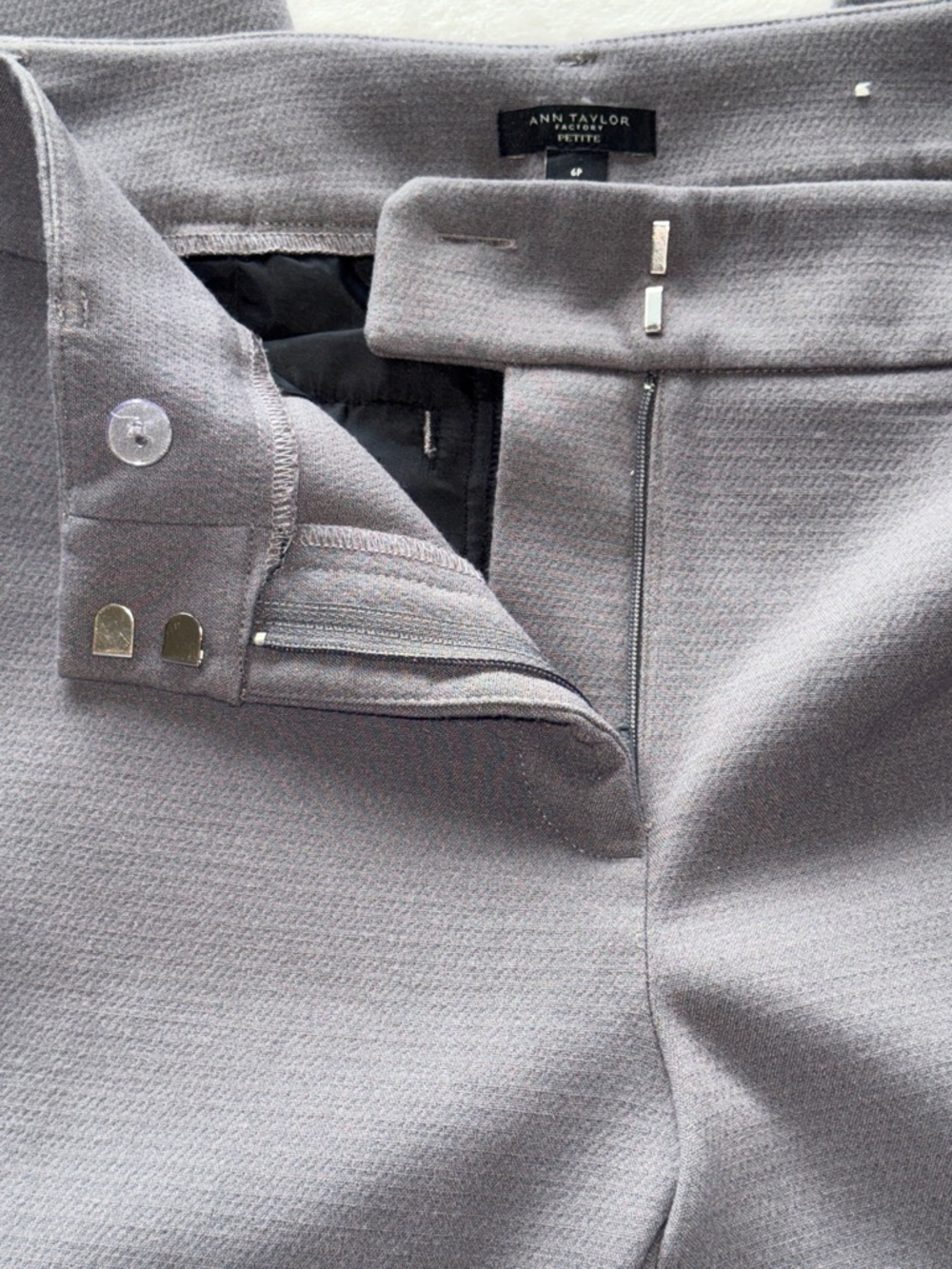 Ann Taylor Slate Gray Tailored Dress Pants Timeless Classic Ankle Stretch - Picture 6 of 10